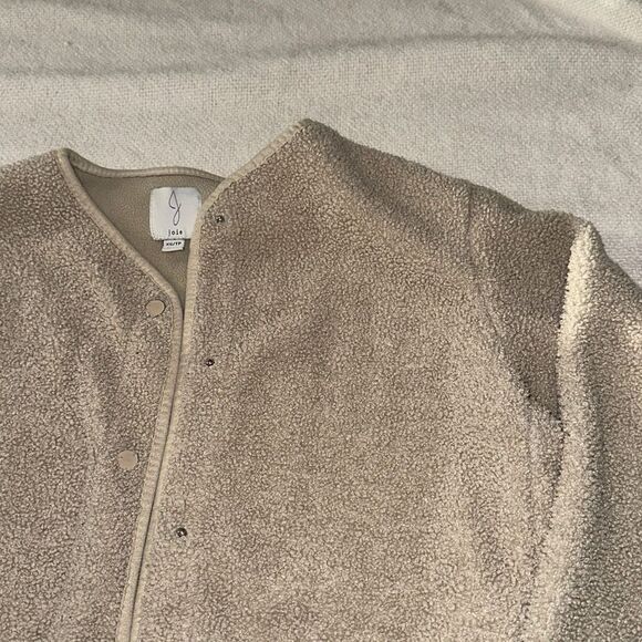 Joie teddy button front boxy fit tan jacket | Sz XS - Picture 4 of 7
